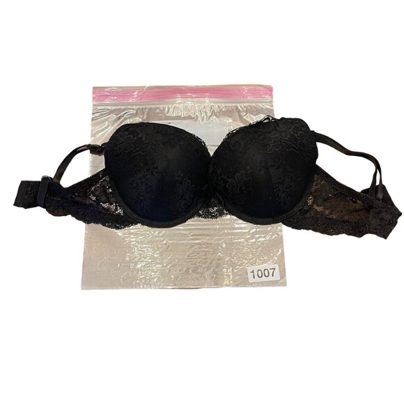 Black Fuchsia Women's Floral Lace Push Up Bra Size 34D - Picture 6 of 6